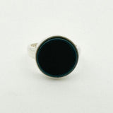 خاتم فضة بحجر كريم طبيعي أخضر للرجال