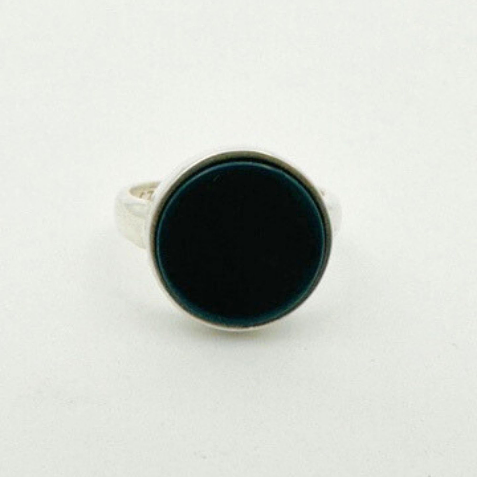 خاتم فضة بحجر كريم طبيعي أخضر للرجال