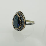 خاتم من الفضة الإسترلينية المصنوع يدويًا بحجر الجمشت للنساء | هدية حجر كريم بنفسجي عتيق