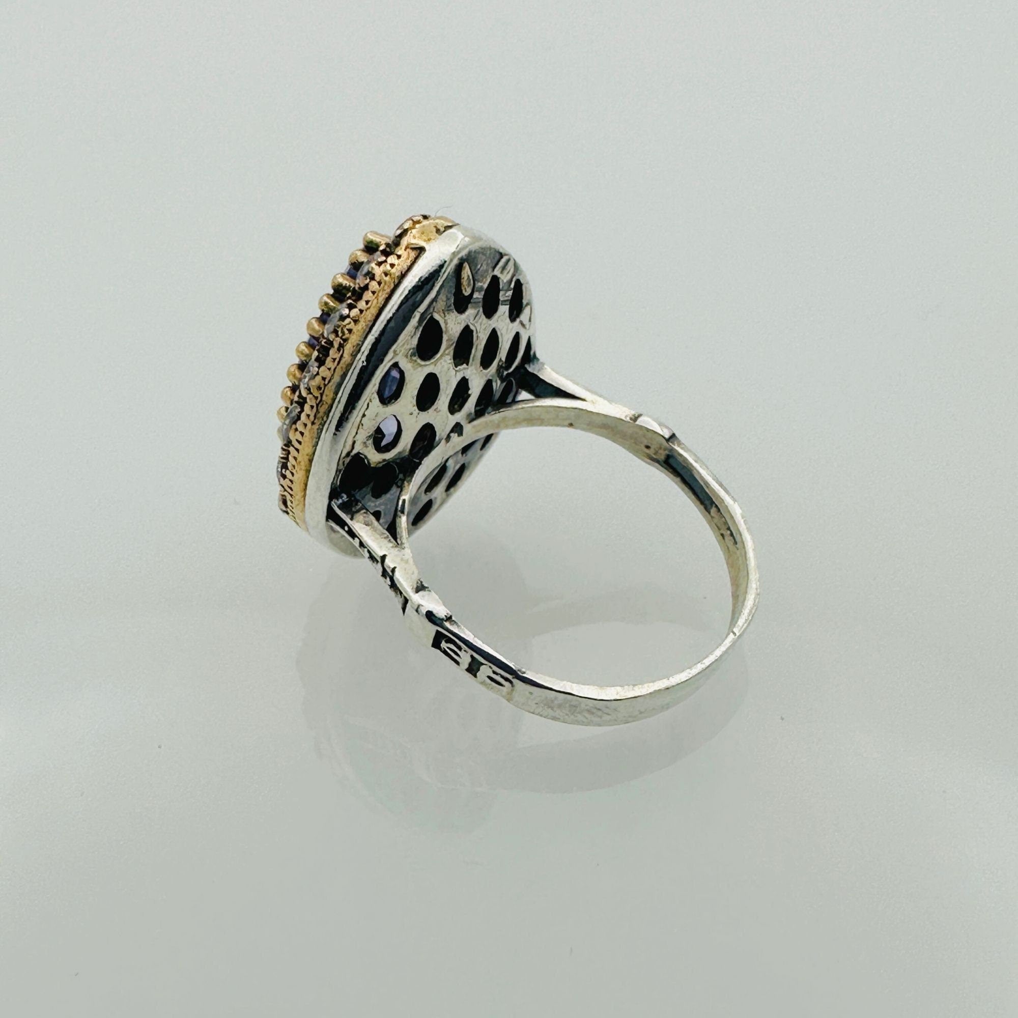 خاتم قلب أميثيست تركي يدوي الصنع مبهر من فضة استرليني 925 للنساء