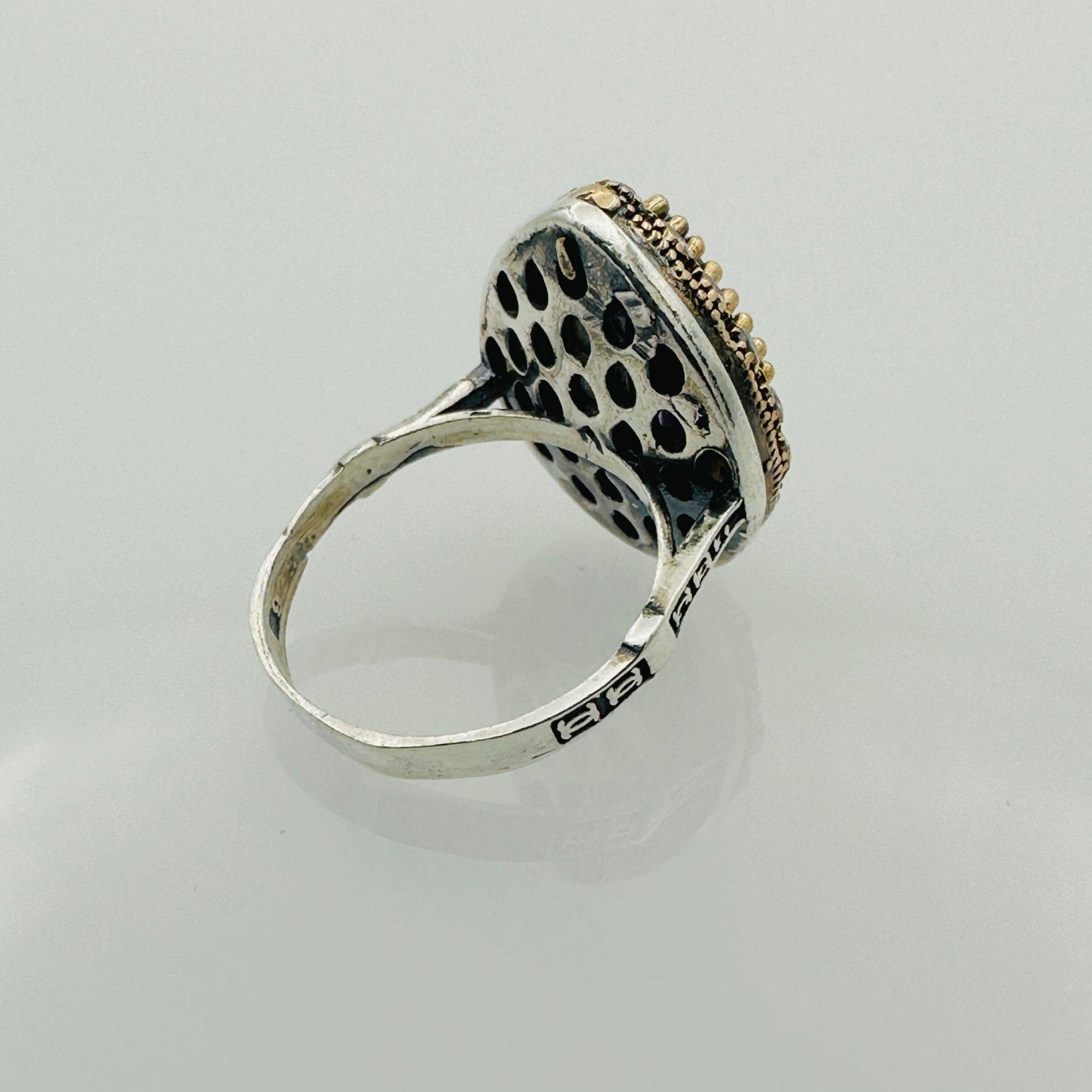 خاتم قلب أميثيست تركي يدوي الصنع مبهر من فضة استرليني 925 للنساء