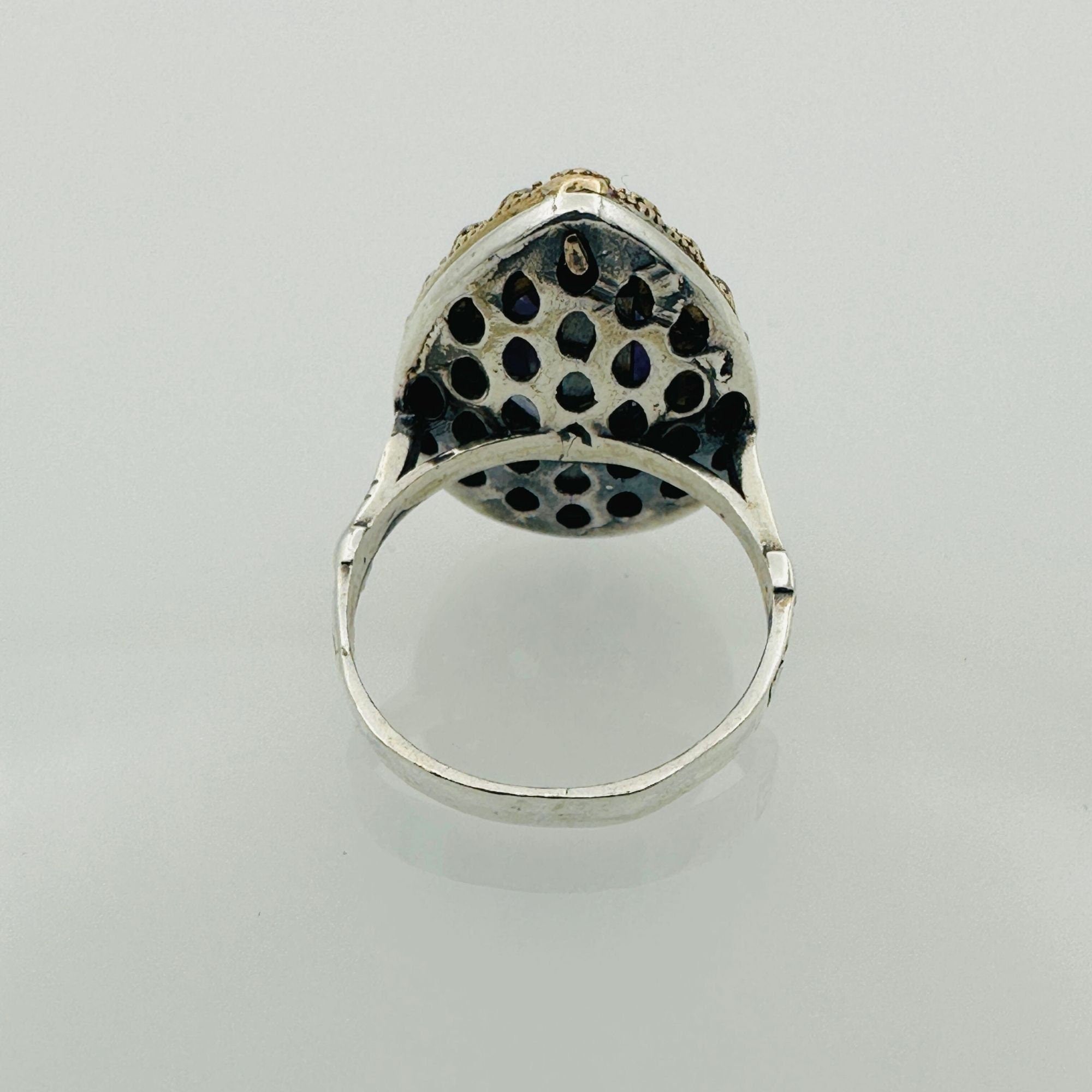 خاتم قلب أميثيست تركي يدوي الصنع مبهر من فضة استرليني 925 للنساء