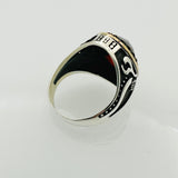 خاتم بيضاوي من الفضة الإسترلينية 925 للرجال مصنوع يدوياً في تركيا مع زركون أحمر - هدية بتصميم جريء