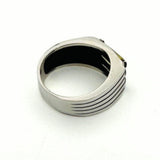 خاتم رجالي مصنوع يدويًا من الفضة الإسترلينية بحجر السترين - مجوهرات تركية حجر كريم بسيطة