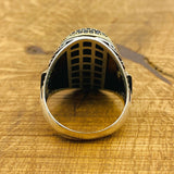 Handcrafted Turkish Men's Black Onyx 925 Sterling Silver Ring