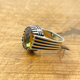 Handcrafted 925 Sterling Silver Ottoman Men's Ring with Color-Changing Zultanite Stone