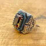 Handcrafted Ottoman 925 Sterling Silver Men's Ring | Multi-Color Changing Zultanite Stone