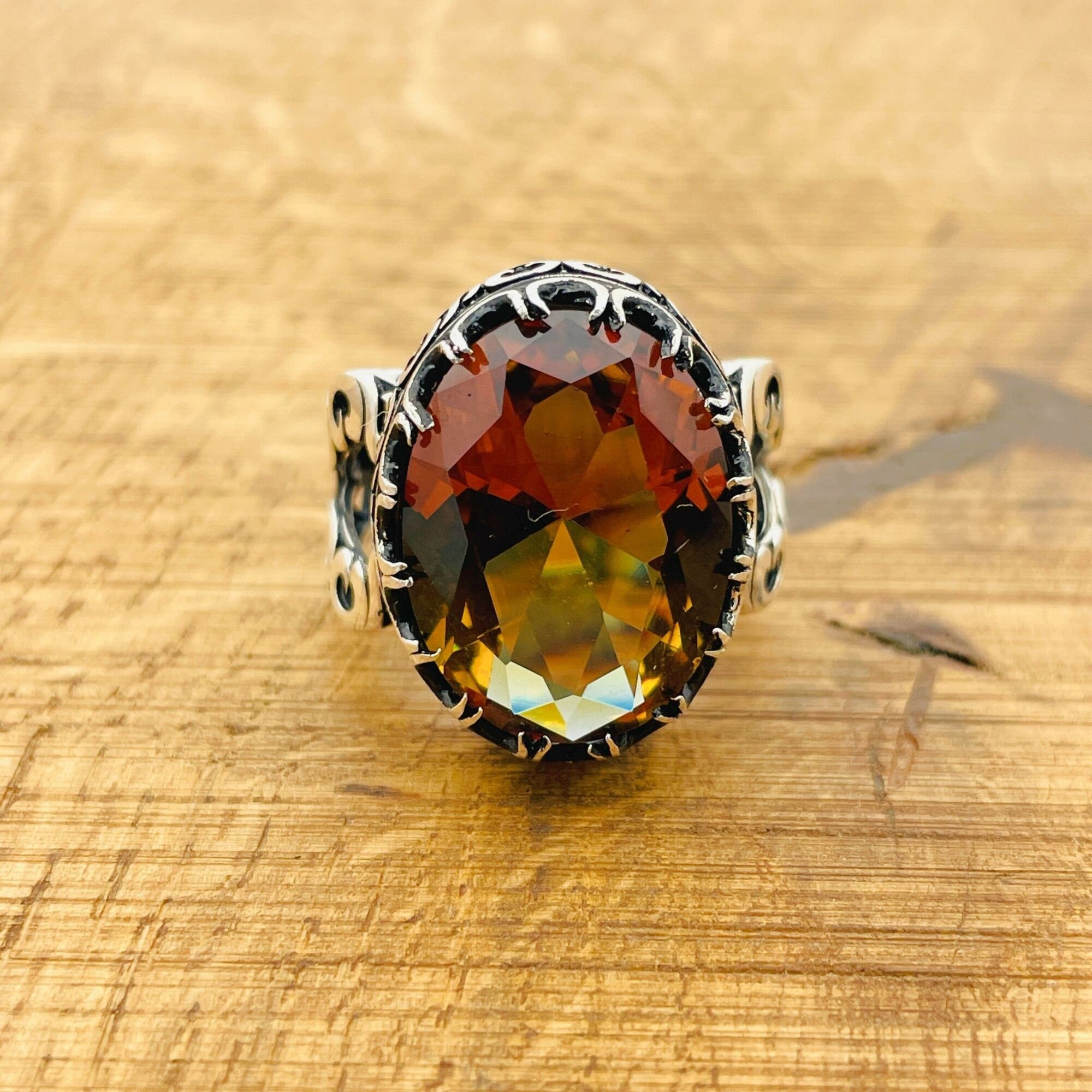Exquisite Ottoman Zultanite Men's Ring | Color-Changing 925 Sterling Silver Gemstone Jewelry | Unique Gift for Him