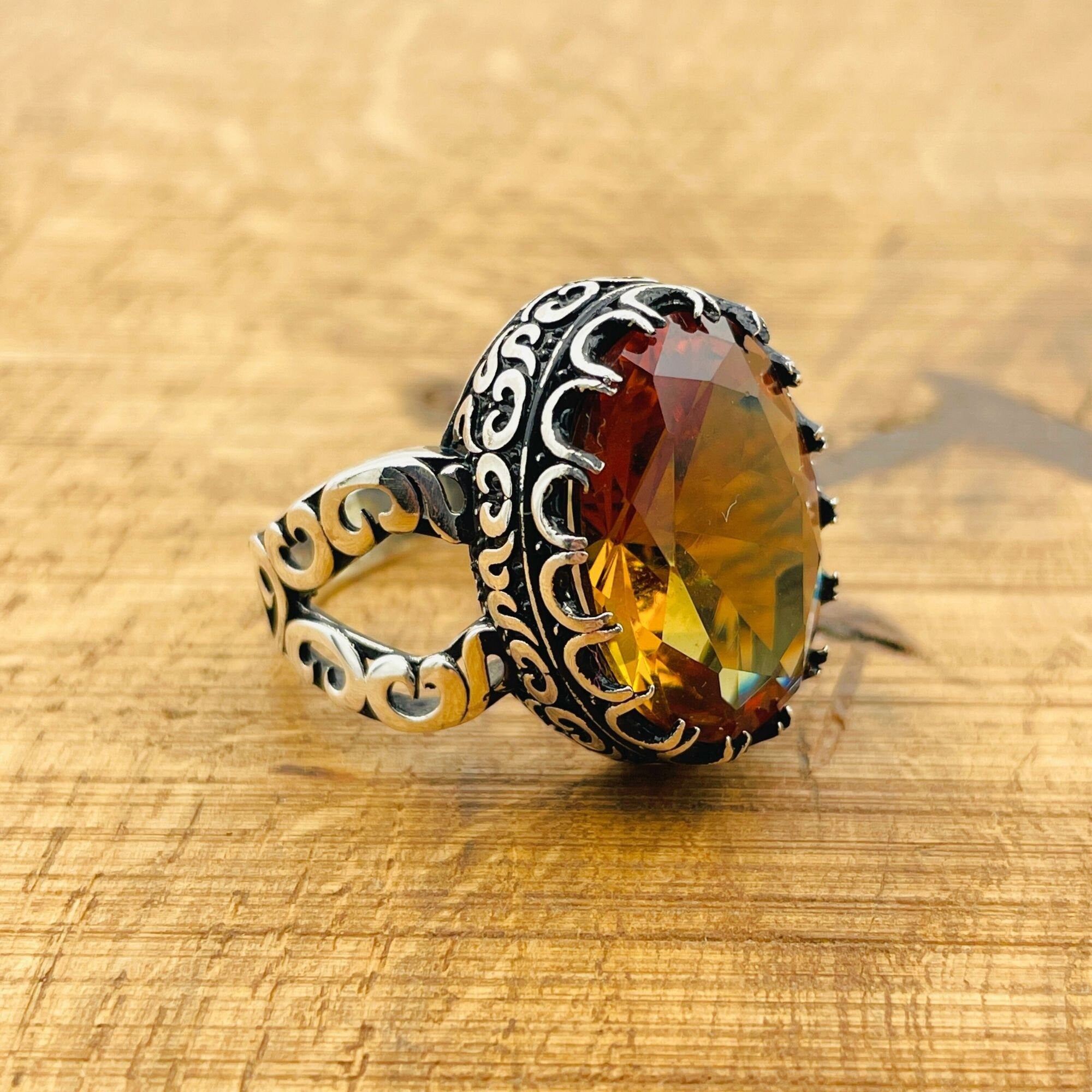 Exquisite Ottoman Zultanite Men's Ring | Color-Changing 925 Sterling Silver Gemstone Jewelry | Unique Gift for Him