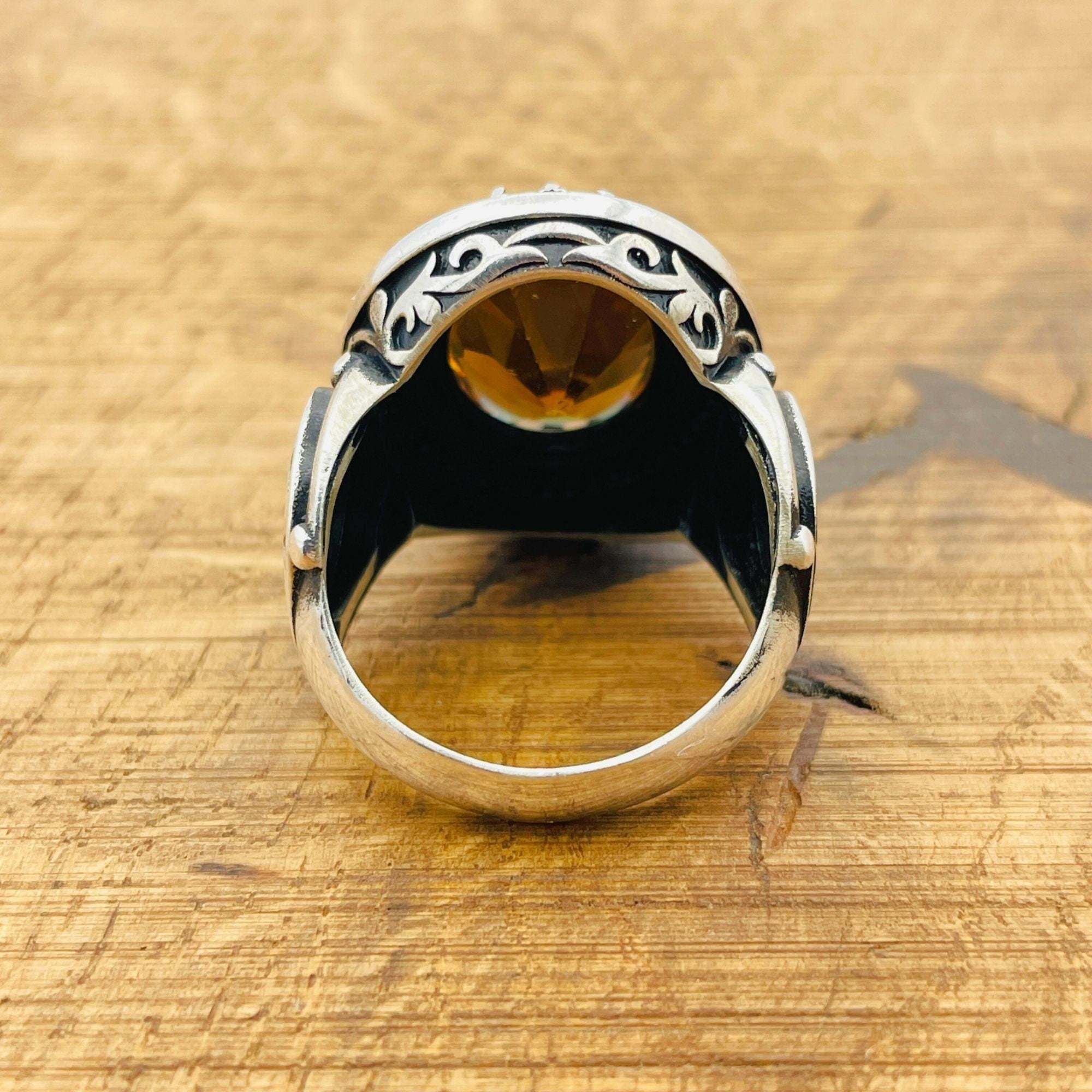 Handcrafted 925 Sterling Silver Ottoman Men's Ring | Color-Changing Zultanite Gemstone