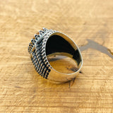 Color-Changing Zultanite Sterling Silver Men's Ring - Ottoman Style Handcrafted Luxury Jewelry