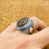Handcrafted Ottoman Sterling Silver Men's Ring | Color-Changing Zultanite | Luxury Gift for Him