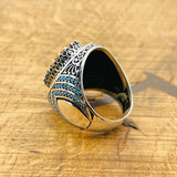 Handcrafted Ottoman Sterling Silver Men's Ring | Color-Changing Zultanite | Luxury Gift for Him