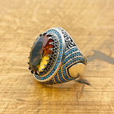Handcrafted Ottoman Sterling Silver Men's Ring | Color-Changing Zultanite | Luxury Gift for Him