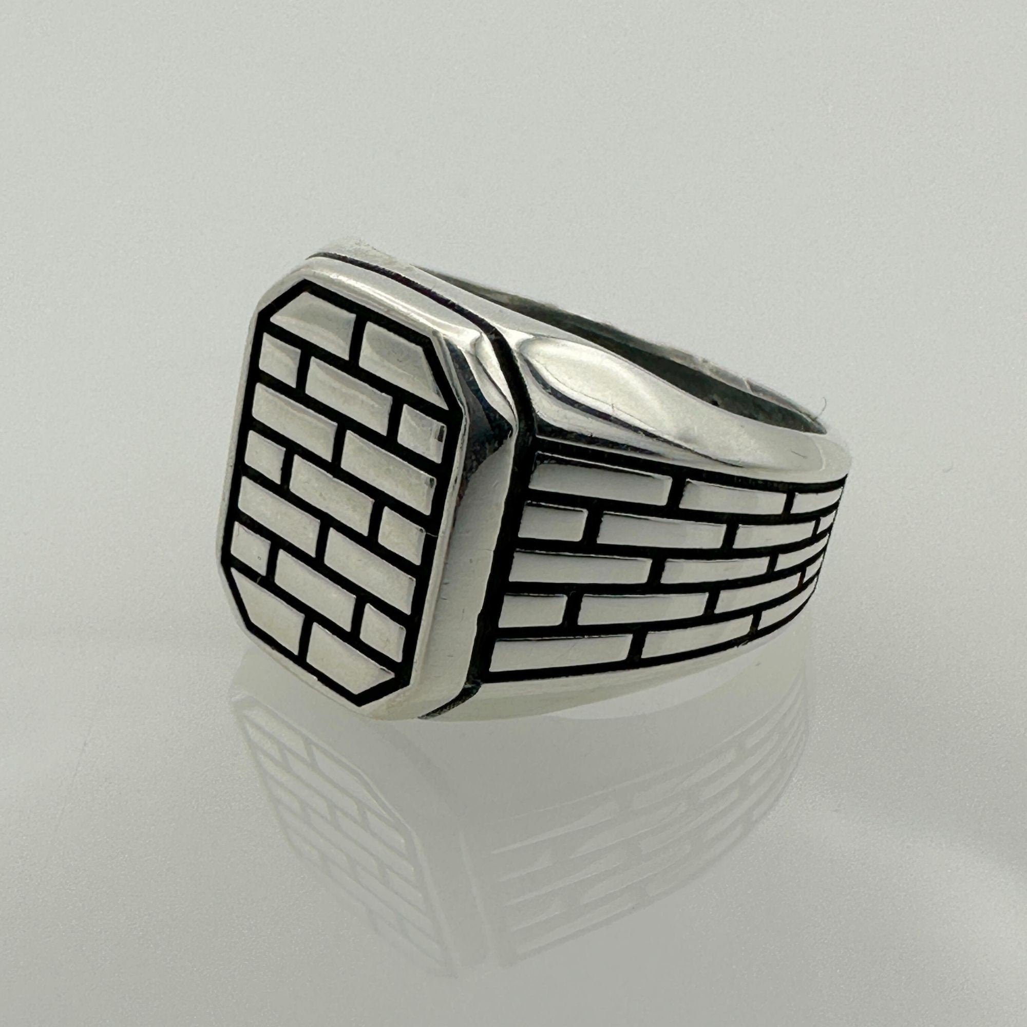 Handmade Turkish 925 Sterling Silver Men's Ring - Unique Stoneless Classic Gift with Box