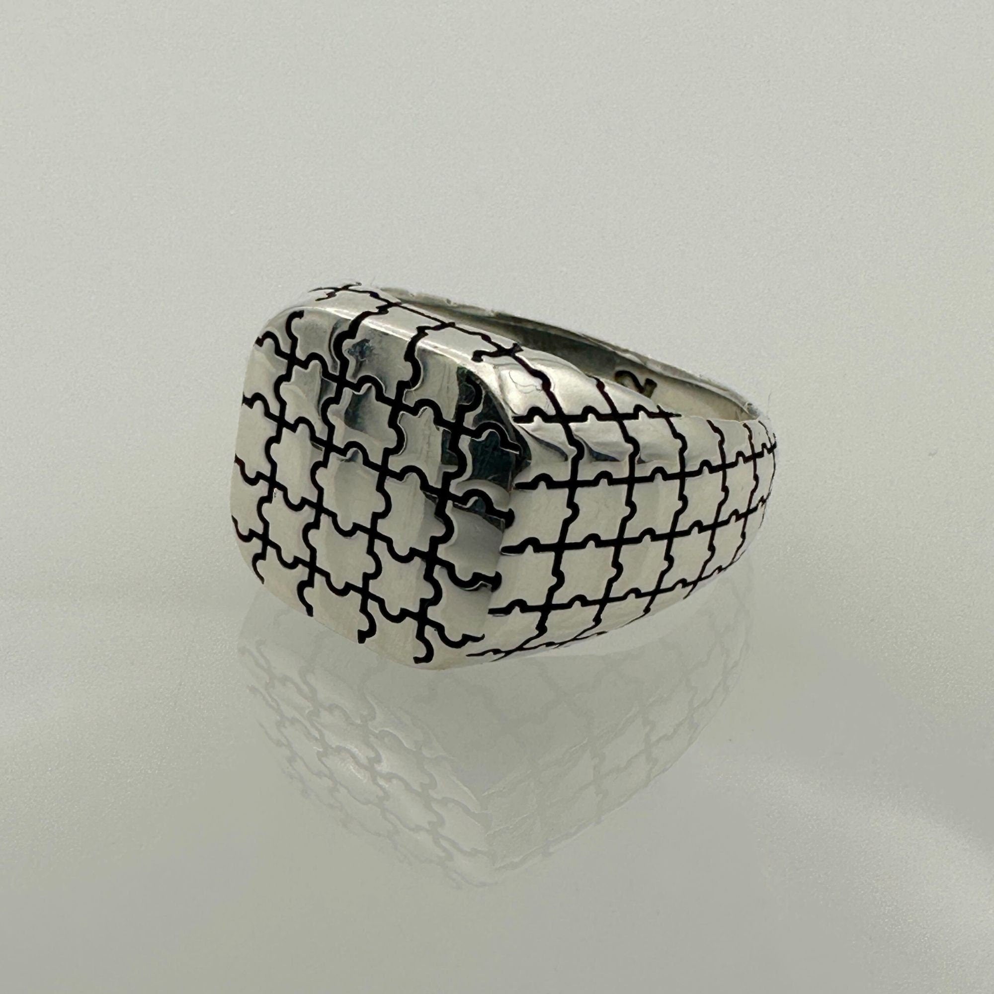 Men's 925 Sterling Silver Puzzle Ring | Unique Turkish Handmade Artisan Craft