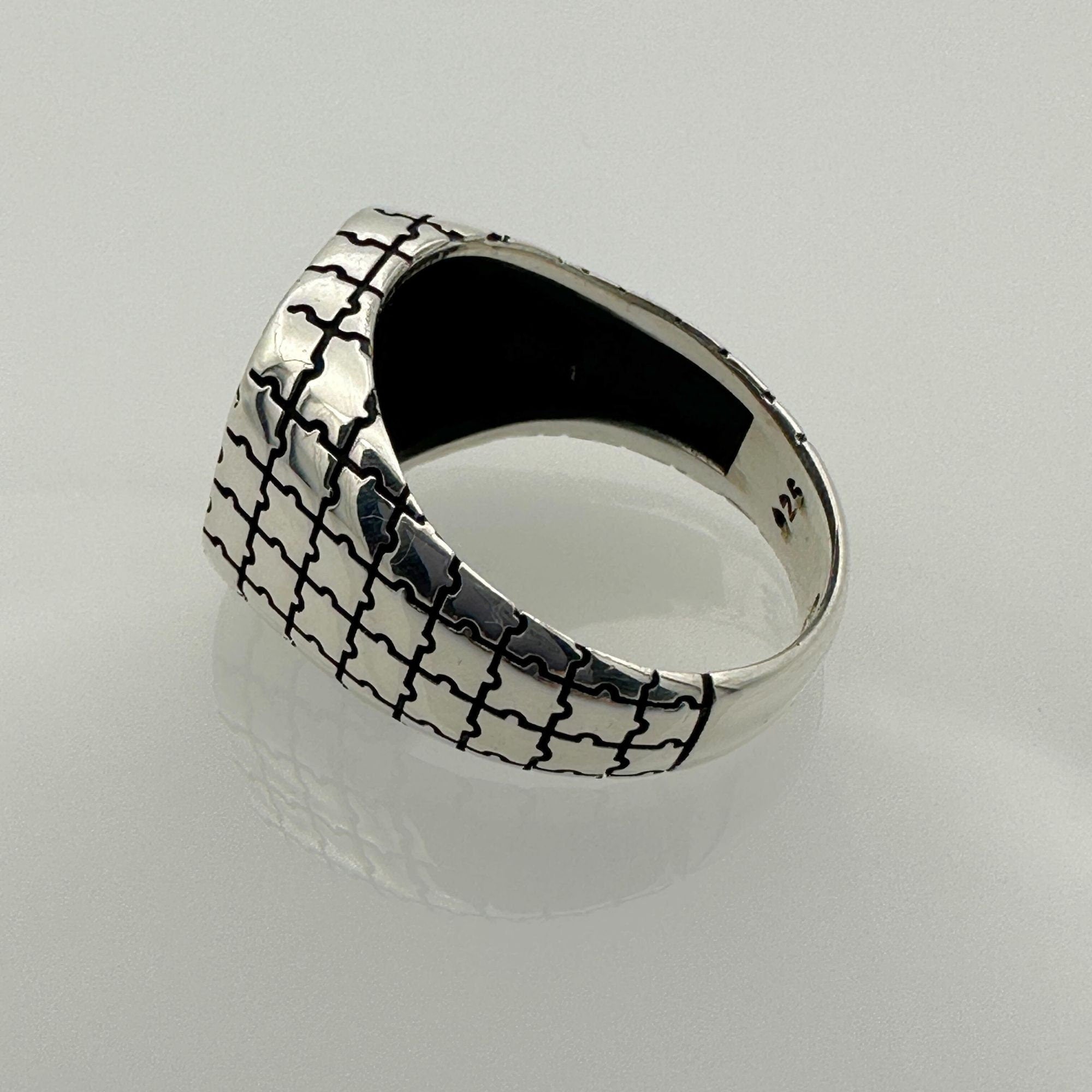 Men's 925 Sterling Silver Puzzle Ring | Unique Turkish Handmade Artisan Craft