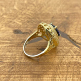 خاتم أزرق من الياقوت الفاخر مصنوع يدويًا من الفضة الإسترلينية 925 للنساء - هدية فريدة لها