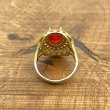 Authentic Turkish Handmade Ruby 925 Sterling Silver Ring | Vintage Red Stone Jewelry Gift for Her