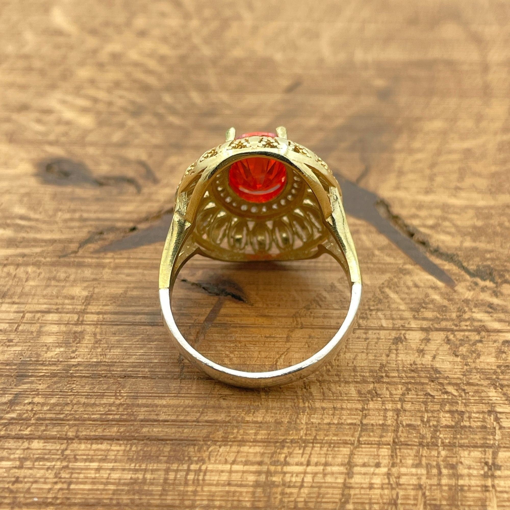 Authentic Turkish Handmade Ruby 925 Sterling Silver Ring | Vintage Red Stone Jewelry Gift for Her