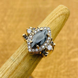 925 Sterling Silver Reversible Ring with Natural Onyx & Emerald Gemstones | Elegant Women's Jewelry Gift