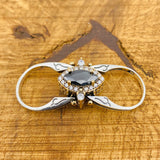 925 Sterling Silver Reversible Ring with Natural Onyx & Emerald Gemstones | Elegant Women's Jewelry Gift