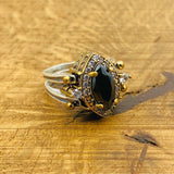 Reversible Black Onyx & Citrine Ring | Handmade 925 Sterling Silver Turkish Artisan Jewelry