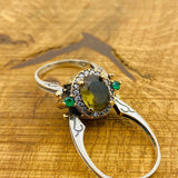 Turkish Handcrafted Reversible Zultanite & Sapphire Sterling Silver Ring - Versatile Two-in-One Design