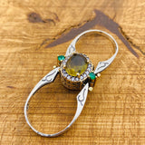 Handcrafted 925K Sterling Silver Reversible Sapphire & Zultanite Oval Ring - Multi-Stone Gemstone Jewelry