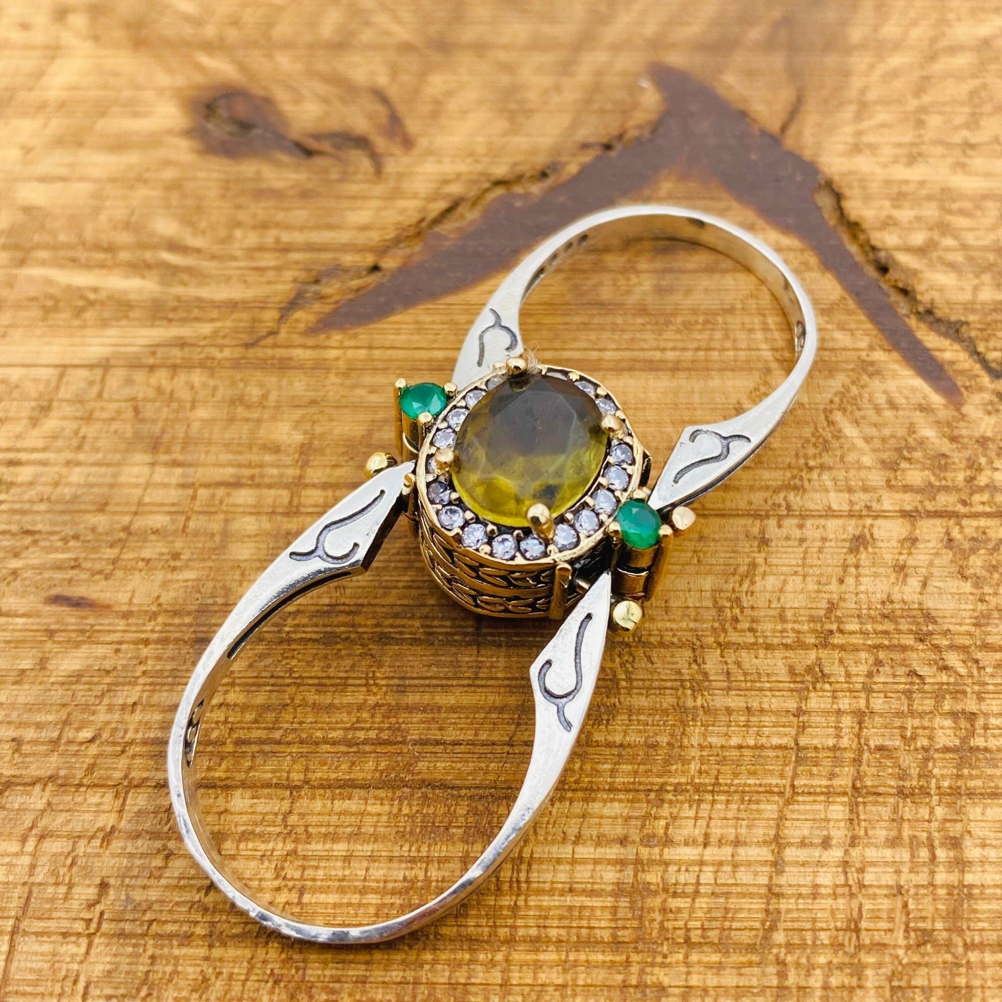 Handcrafted 925K Sterling Silver Reversible Sapphire & Zultanite Oval Ring - Multi-Stone Gemstone Jewelry