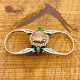 Handmade 925 Sterling Silver Reversible Citrine & Zircon Ring | Dual Stone Women's Jewelry