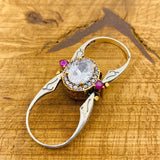 Handmade 925 Sterling Silver Reversible Citrine & Zircon Ring | Dual Stone Women's Jewelry
