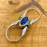 خاتم فريد قابل للعكس من الزركون والياقوت - فضة استرلينية 925 | هدية مجوهرات بحجر كريم مزدوجة الاستخدام لها