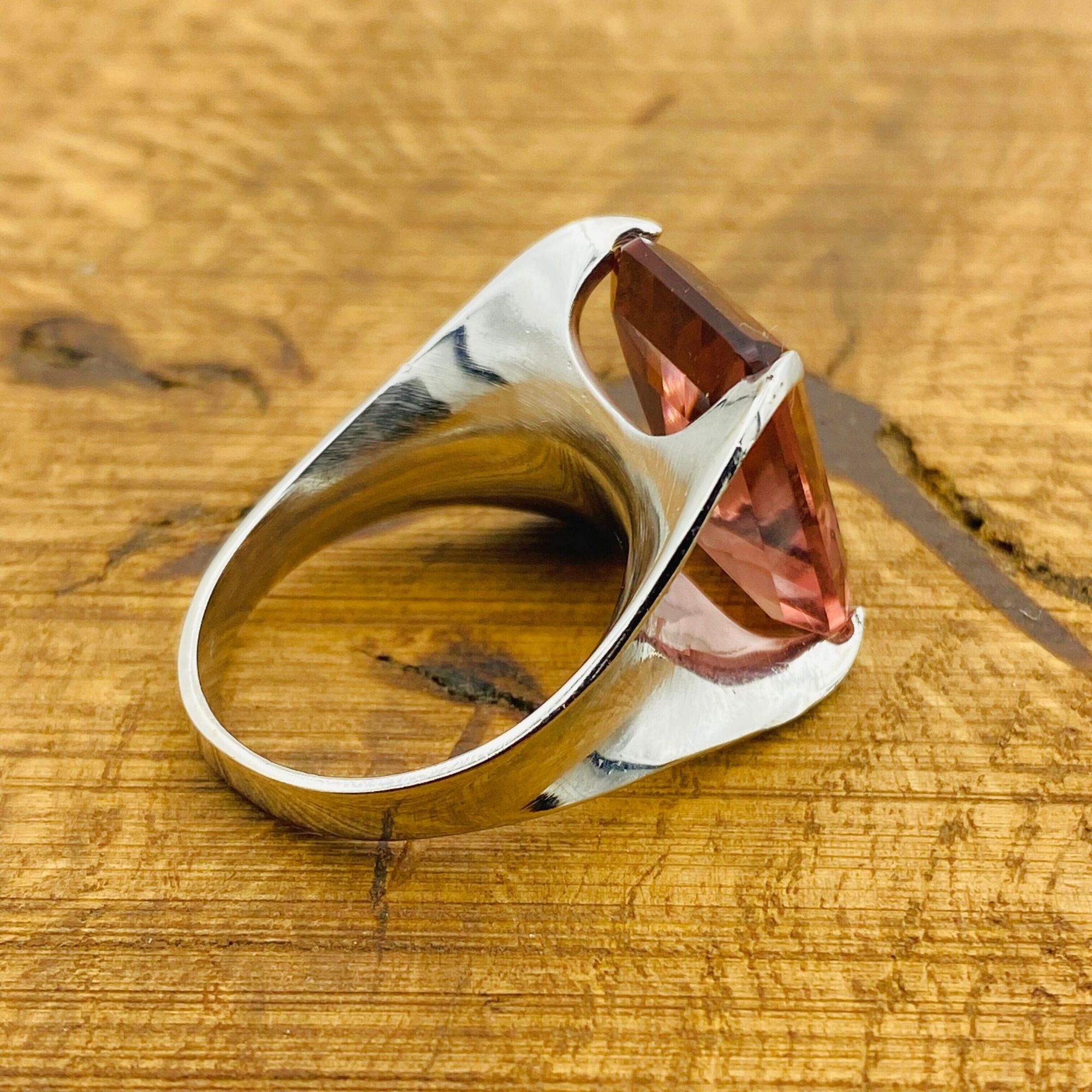 Elegant Handcrafted 925 Sterling Silver Pink Morganite Ring - Stackable & Birthstone Gift for Her