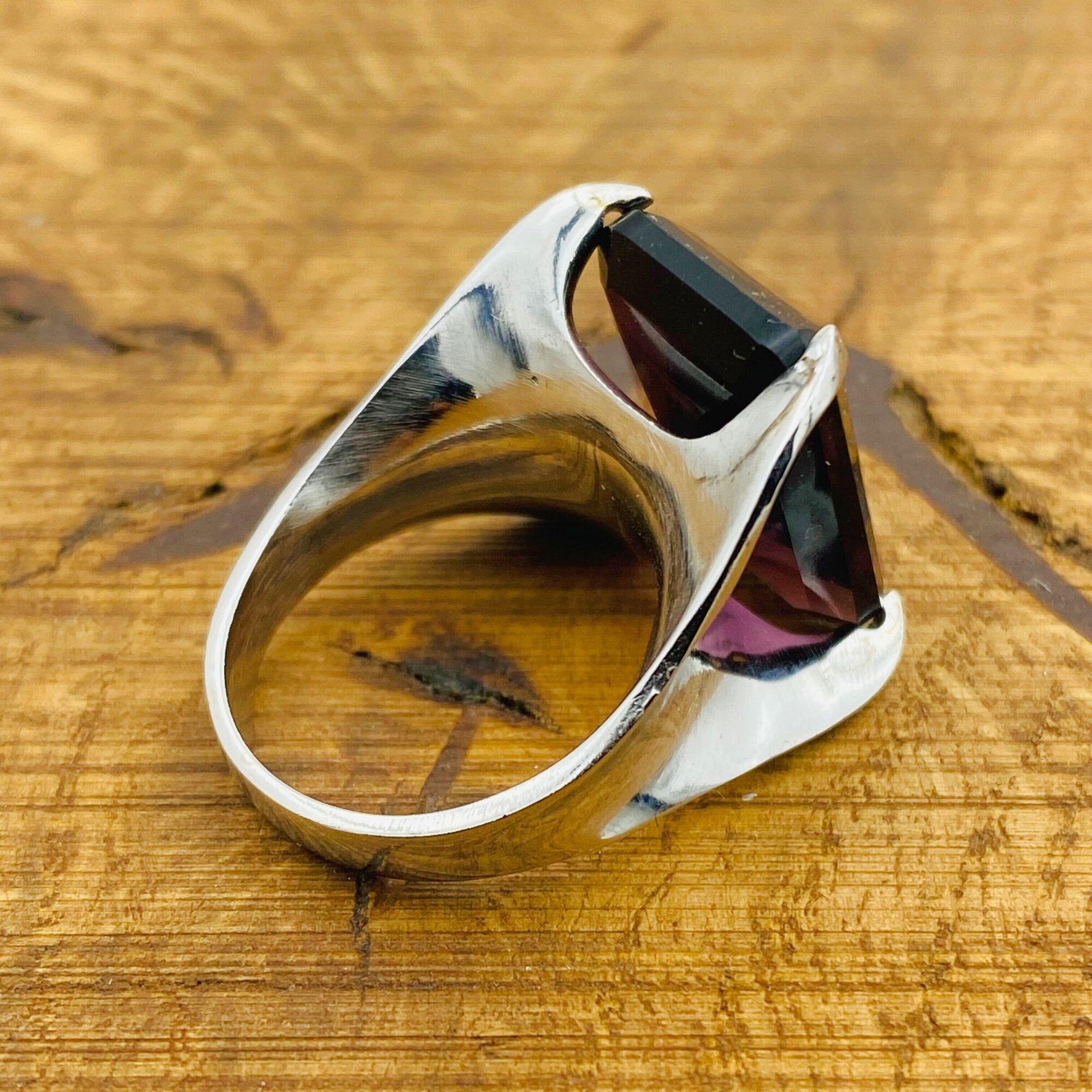 Genuine Amethyst 925 Sterling Silver Ring for Women | Purple Birthstone & Stackable Gemstone Jewelry Gift