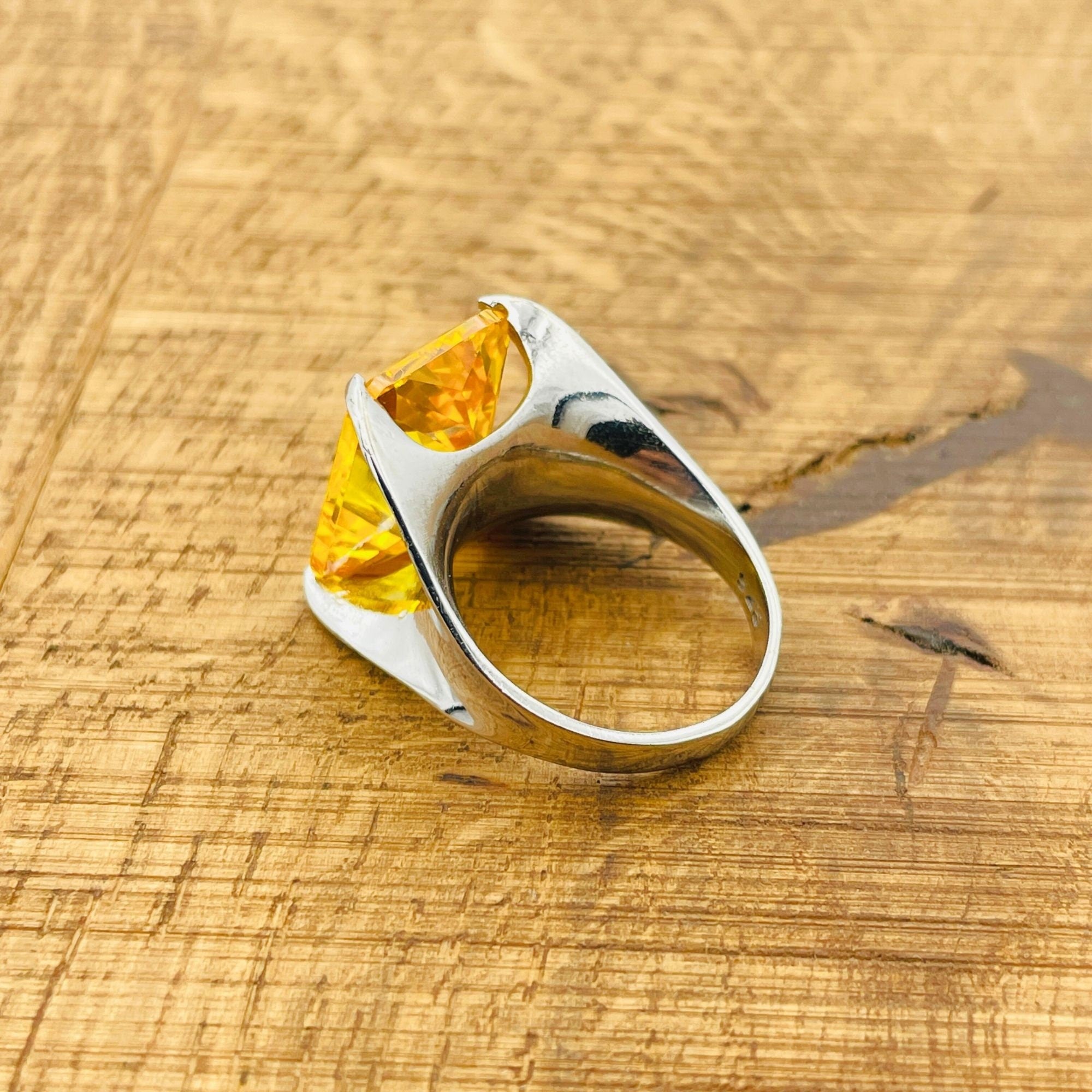 خاتم تكديس أنيق من حجر السترين الطبيعي الفاخر وفضة استرليني 925 للنساء | هدية مجوهرات حجر الميلاد مصنوعة يدوياً