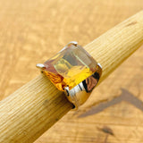 خاتم زولتانيت تركي فضة استرلينية مصنوع يدويًا - حجر كريم أصلي يغير لونه للنساء