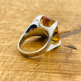 خاتم زولتانيت تركي فضة استرلينية مصنوع يدويًا - حجر كريم أصلي يغير لونه للنساء