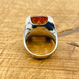 خاتم زولتانيت تركي فضة استرلينية مصنوع يدويًا - حجر كريم أصلي يغير لونه للنساء