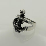 Men's Handcrafted 925 Sterling Silver Anchor Ring - Nautical Maritime Jewelry Gift