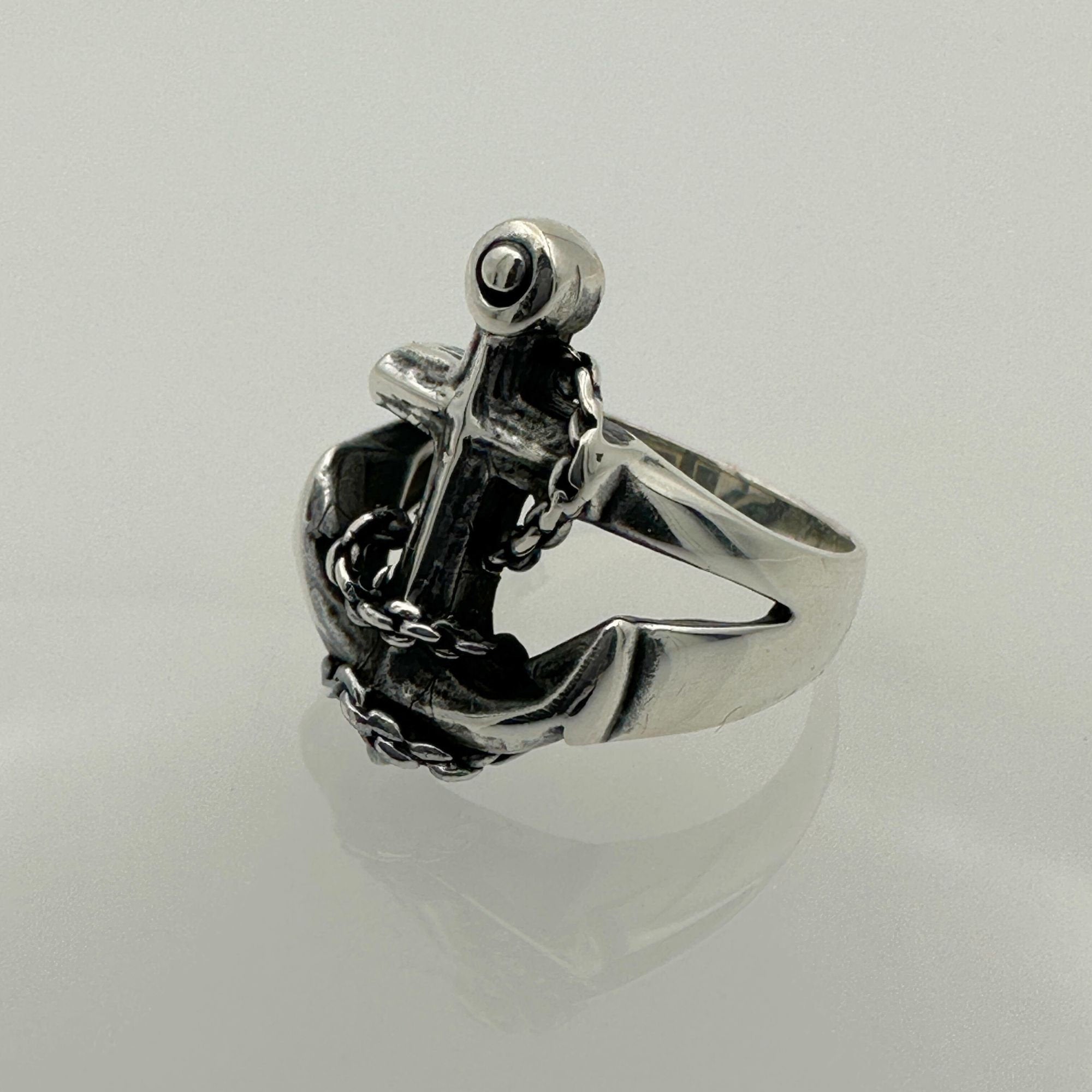 Men's Handcrafted 925 Sterling Silver Anchor Ring - Nautical Maritime Jewelry Gift