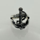 Men's Handcrafted 925 Sterling Silver Anchor Ring - Nautical Maritime Jewelry Gift