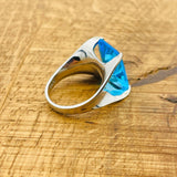 Turkish Handmade 925 Sterling Silver Aquamarine Ring for Women - Elegant March Birthstone Jewelry Gift