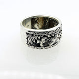 Handmade 925 Sterling Silver Eagle Sun Totem Ring for Men - Unique Thai Jewelry Gift