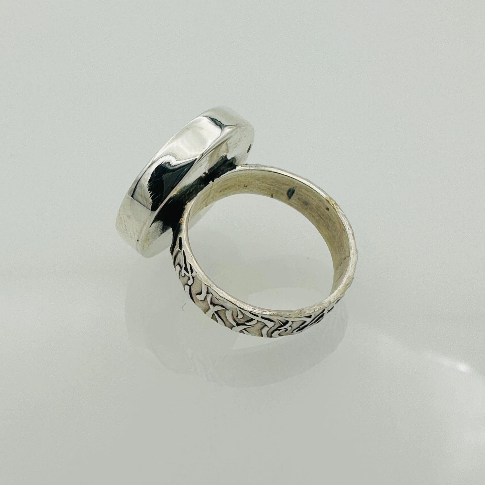 Handmade 925 Sterling Silver Men's Islamic Ring with Engraved Arabic Stone - Religious Jewelry Gift