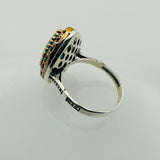 Handcrafted Turkish Sterling Silver Blue Turquoise Heart Ring for Women