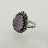 Elegant Pink Quartz 925 Sterling Silver Ring | Handcrafted Vintage Style Jewelry for Women | Unique Gift