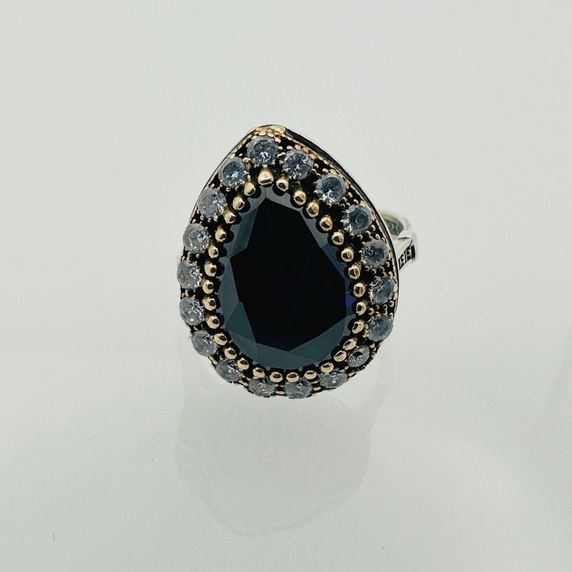 خاتم من الفضة الإسترلينية المصنوع يدويًا بحجر الجمشت للنساء | هدية حجر كريم بنفسجي عتيق