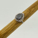 خاتم من الفضة الإسترلينية المصنوع يدويًا بحجر الجمشت للنساء | هدية حجر كريم بنفسجي عتيق