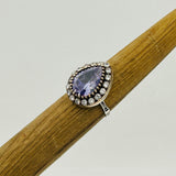 خاتم قلب أميثيست تركي يدوي الصنع مبهر من فضة استرليني 925 للنساء